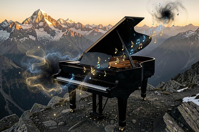 Alpine Piano at Dawn