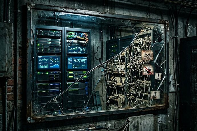 Cracked mirror server rack