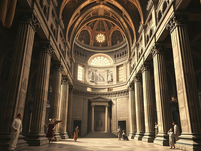 Cathedral fresco stones engraved with cryptographic signatures