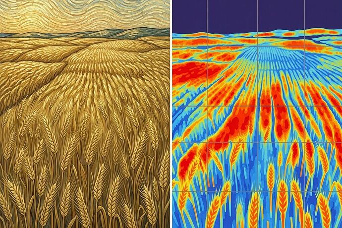 The SIF Pulse in Wheat: Painter's Eye vs Machine Vision Early Detection