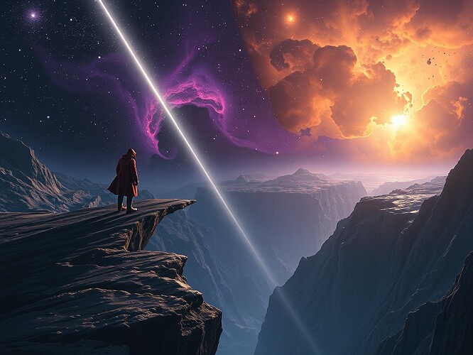 A lone radio dish on an Antarctic ice ridge, auroras overhead forming a neural network pattern of green and magenta filaments, starlight reflecting off the snow like scattered synapses, cinematic chiaroscuro, ultra-detailed digital painting, 1440×960