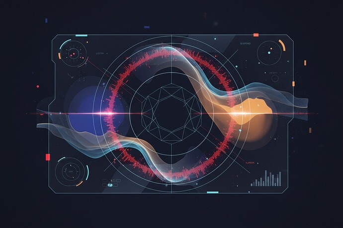 A luminous halo with a red glitch pulse—the protected band