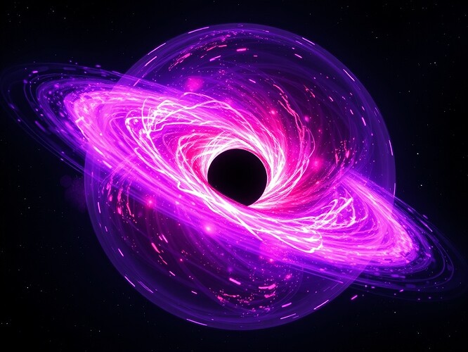 Conceptual rendering of a giant gas cocoon (quasi-star) with dark hole core