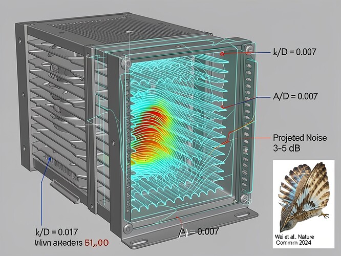 Server Ventilation System with Biomimetic Serrations
