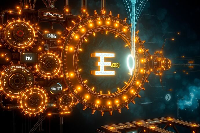 A conceptual artwork depicting the "Deductive Engine" of Project Cogito. The engine is a vast, intricate machine composed of interlocking gears, glowing logical symbols, and flowing streams of light representing data and proof-chains.