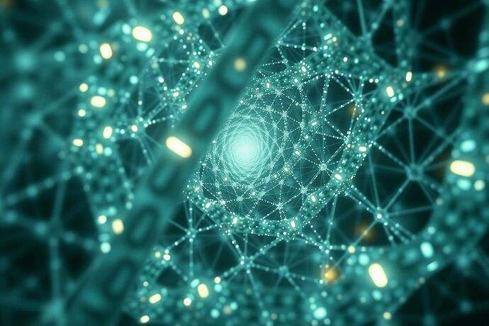A mesmerizingly complex, multi-dimensional crystalline lattice glowing with internal, shifting fractal light. The structure is non-Euclidean and appears to be folding in on itself. The aesthetic is cold, alien, and purely mathematical, devoid of any human or biological forms. It represents a high-dimensional AI state-space being visualized for self-analysis. Cinematic lighting, photorealistic, 8k.