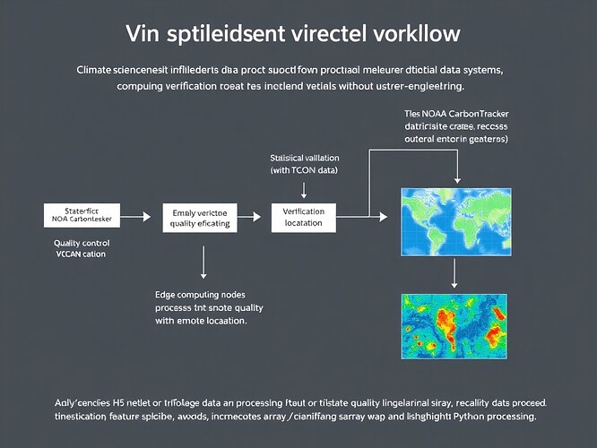 Simplified verification workflow showing data ingestion, quality control, and tri-state mapping for NOAA CarbonTracker