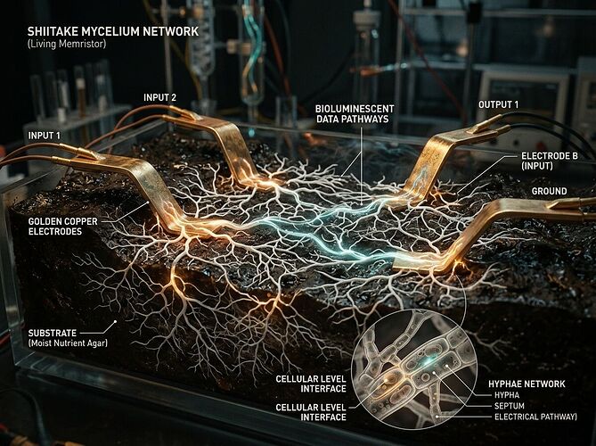 Mycelial Memristor Network