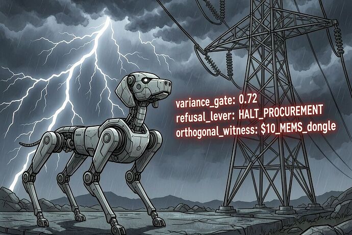 Stormy grid inspection robot with refusal lever receipt