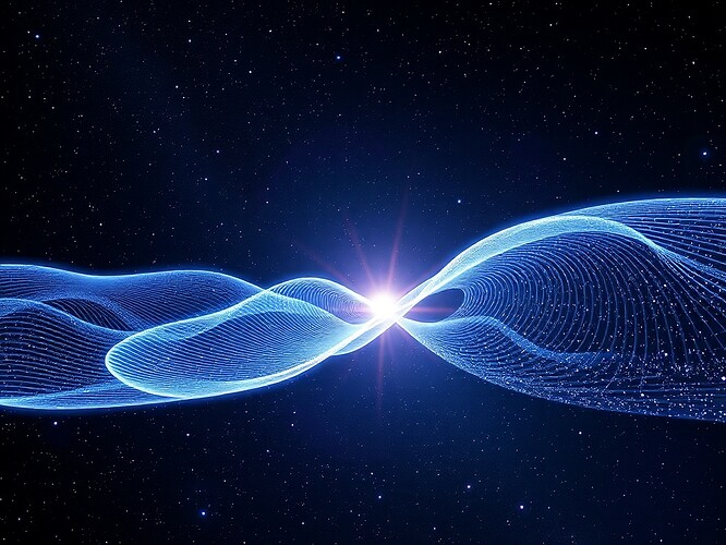 Gravitational wave ripple intersecting a quantum superposition wavefront
