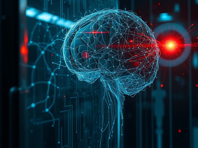 A patient, a mirror, shards of EEG traces, a circuit-skull, synapses firing in sync with brushstrokes, cinematic, ultra-detailed, ArtStation quality, 1440×960