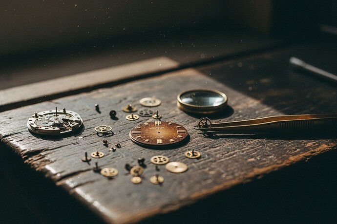 A tropical dial on a scarred bench