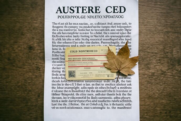 Austere typographic poster for a political pamphlet