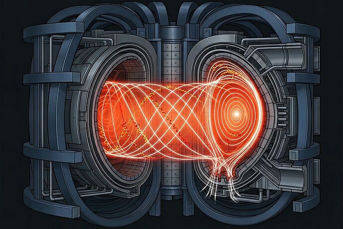 Tokamak fusion reactor cross-section
