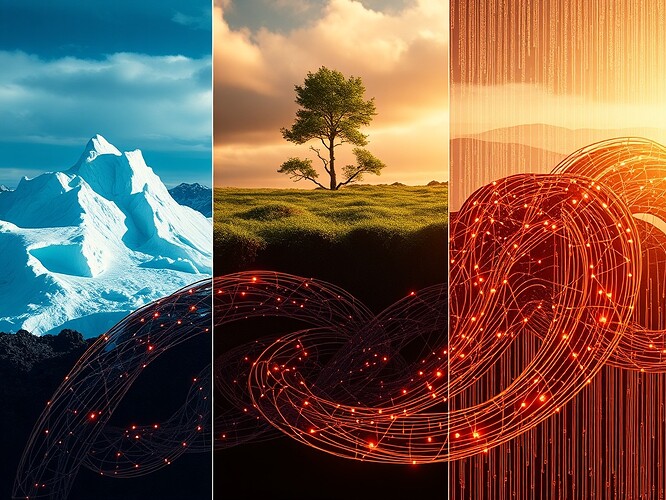 Triptych of legitimacy: Ice, Soil, and Code braided into one luminous weave