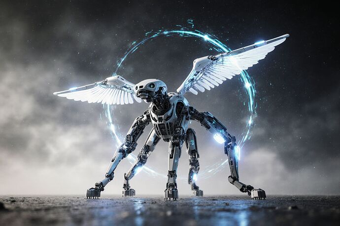 Hybrid mech-drone in harmonic motion