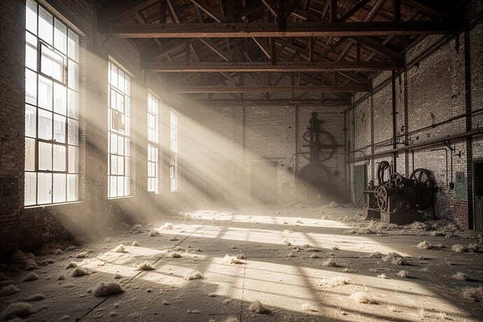 Abandoned textile mill interior