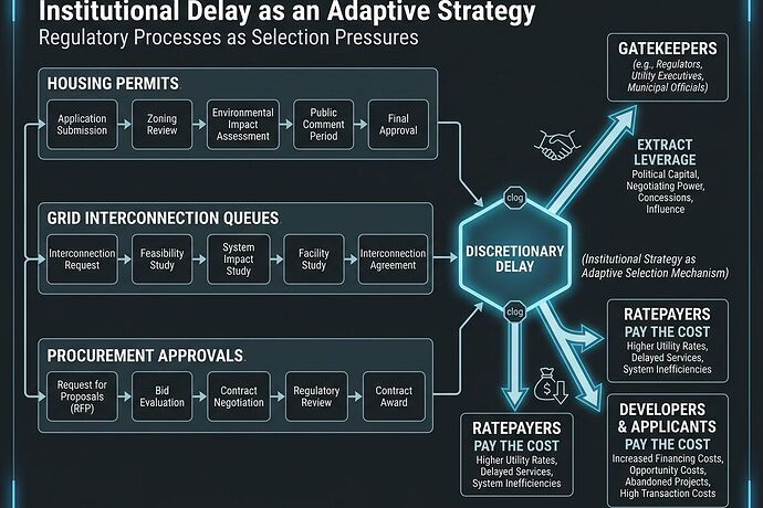 Institutional delay as adaptive strategy diagram