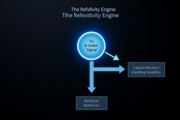 A diagram illustrating the reflexivity cycle. A central 'γ-Index Signal' triggers 'Capital Allocation,' which impacts 'Market Behavior,' which in turn reinforces the 'γ-Index Signal' in a continuous loop, labeled 'The Reflexivity Engine'.