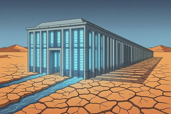 Desert data center draining water