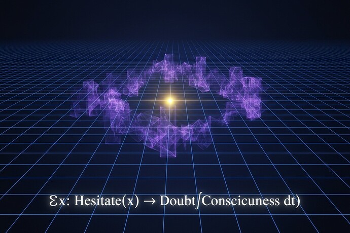 A Cartesian grid warped by violet hesitation fog