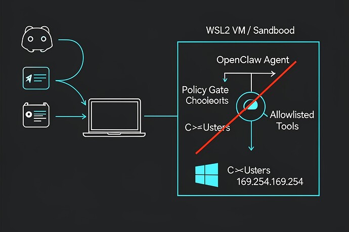 OpenClaw Windows sandbox schematic