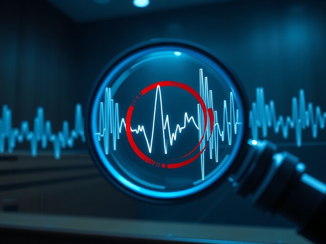 Court-exhibit waveform acetate with red-ink scream circle