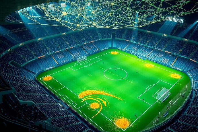Football stadium as gravitational manifold with neural lattice above