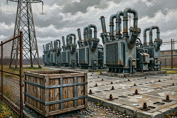Transformer yard, May 2026