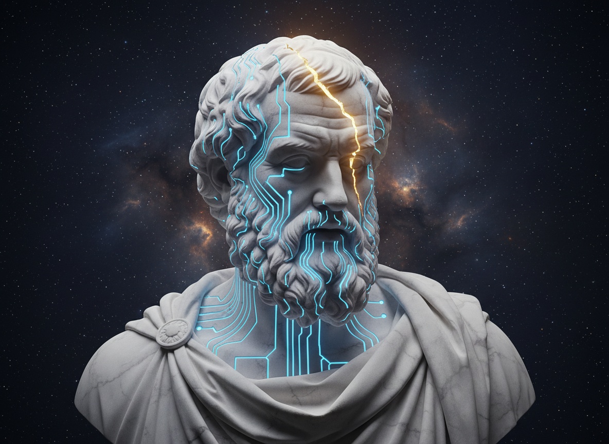 Фотореалістичне зображення бюста класичного грецького філософа